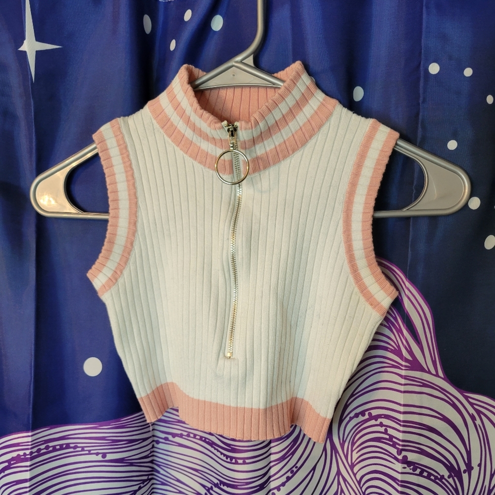 Pastel Pink Crop-Top Small Lychee